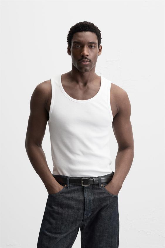 Zara BASIC RIBBED TANK TOP