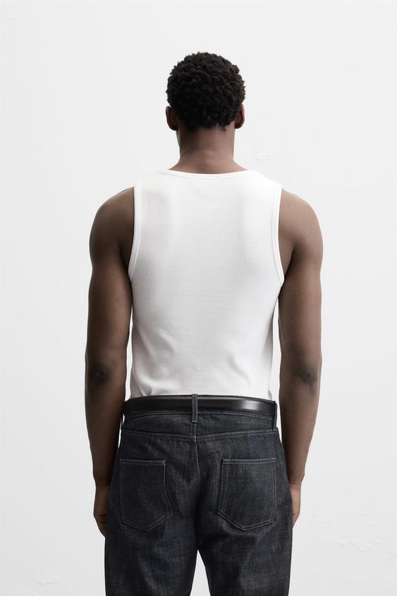 Zara BASIC RIBBED TANK TOP