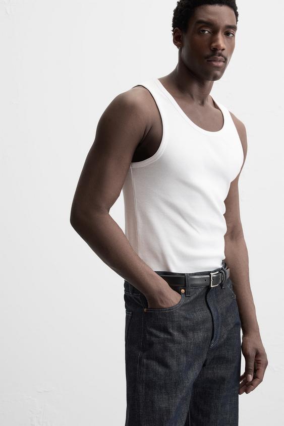 Zara BASIC RIBBED TANK TOP