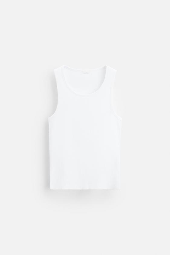 Zara BASIC RIBBED TANK TOP