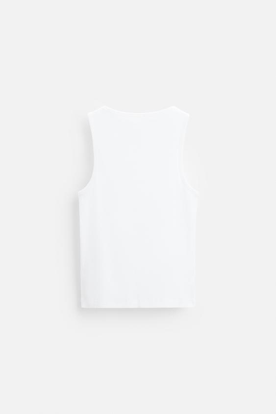 Zara BASIC RIBBED TANK TOP