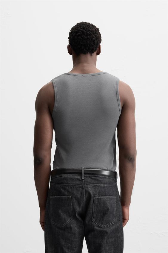 Zara BASIC RIBBED TANK TOP