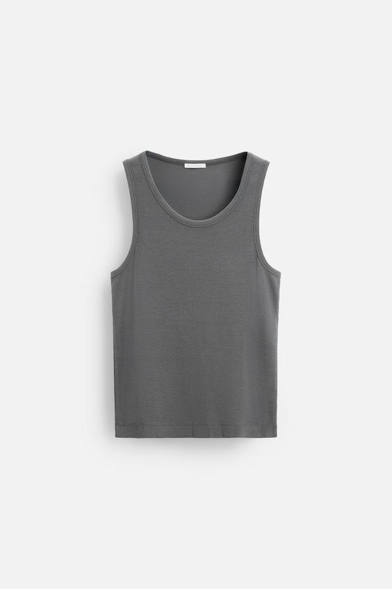 Zara BASIC RIBBED TANK TOP