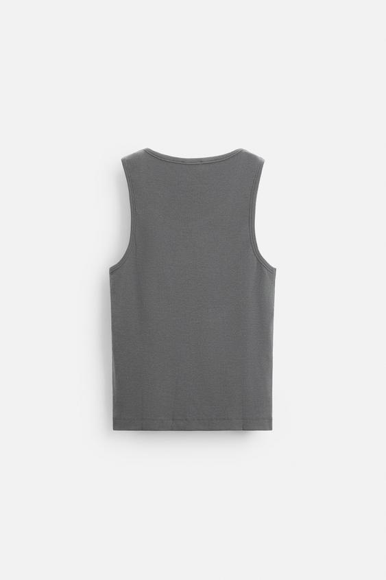 Zara BASIC RIBBED TANK TOP