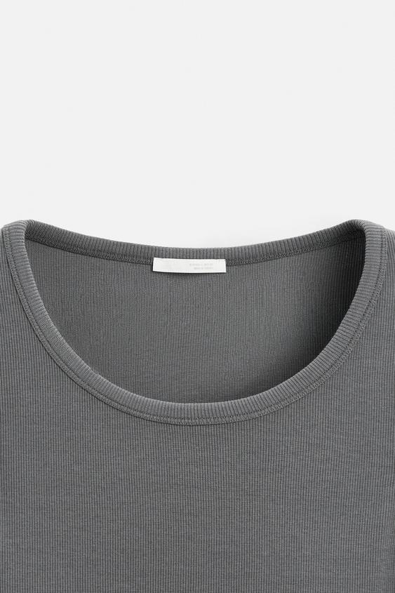 Zara BASIC RIBBED TANK TOP