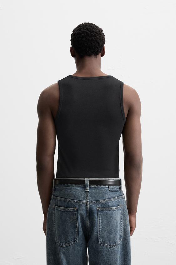 Zara BASIC RIBBED TANK TOP