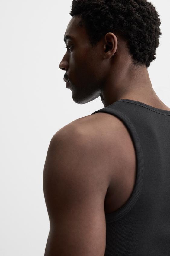 Zara BASIC RIBBED TANK TOP