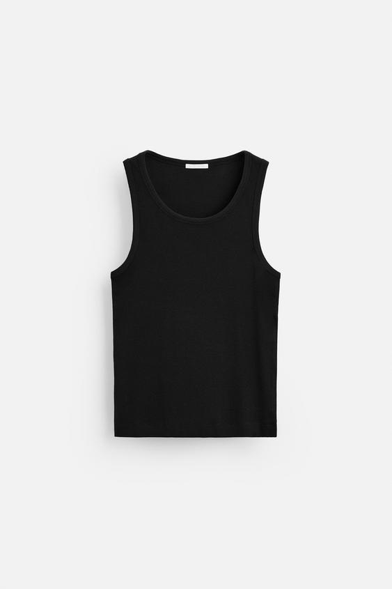 Zara BASIC RIBBED TANK TOP