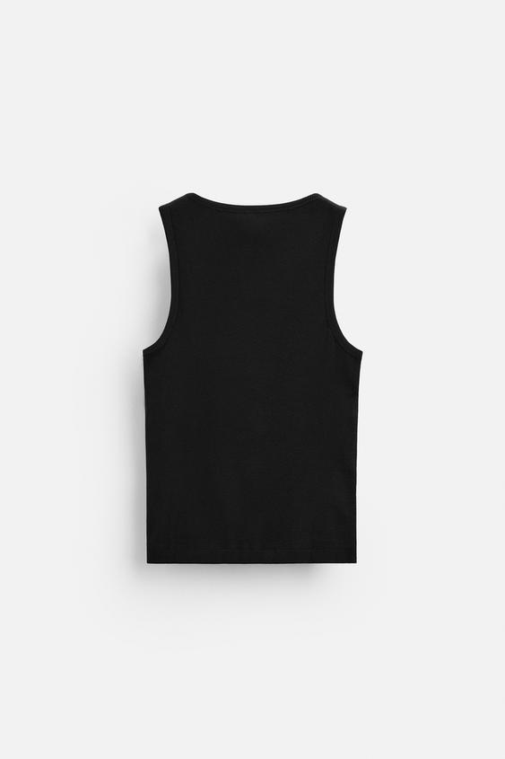 Zara BASIC RIBBED TANK TOP