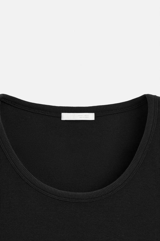 Zara BASIC RIBBED TANK TOP