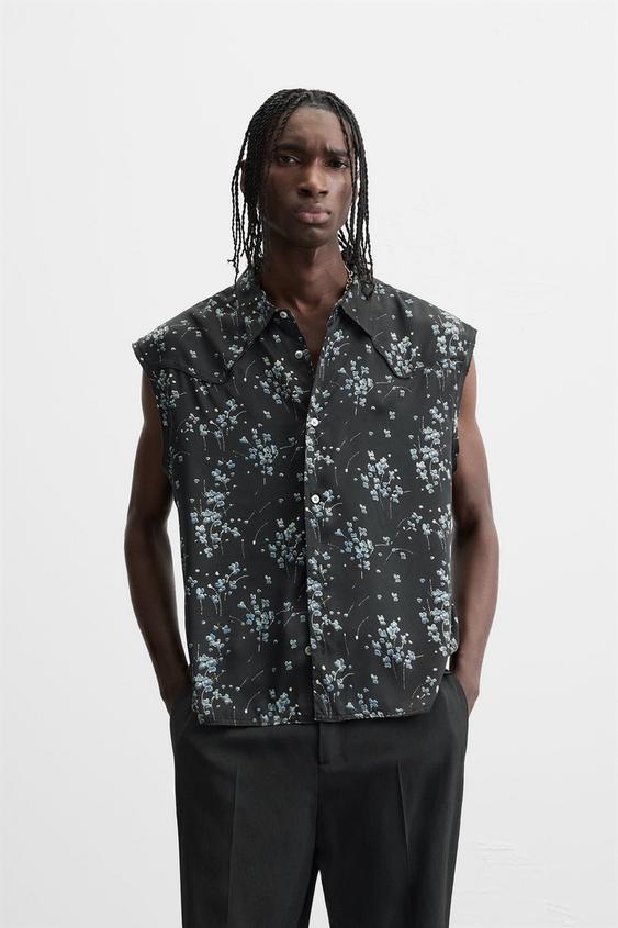 Zara LIMITED EDITION FLORAL PRINT SHIRT