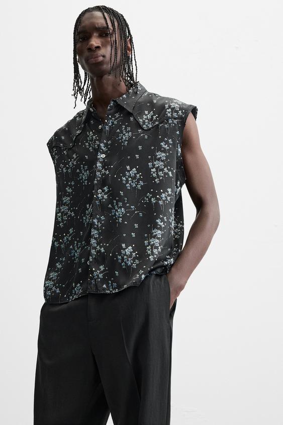 Zara LIMITED EDITION FLORAL PRINT SHIRT