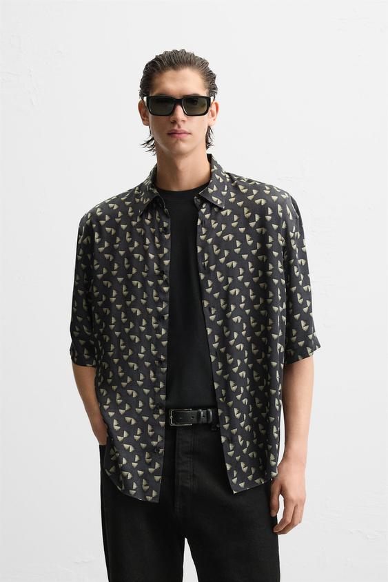 Zara GEOMETRIC PRINT SHIRT