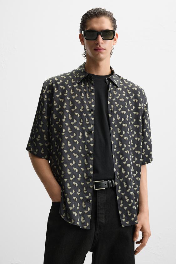 Zara GEOMETRIC PRINT SHIRT