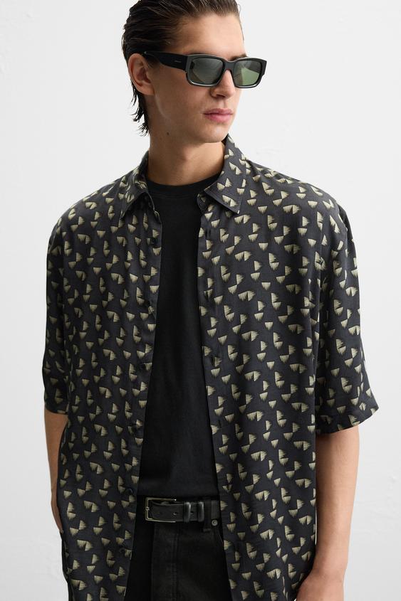 Zara GEOMETRIC PRINT SHIRT