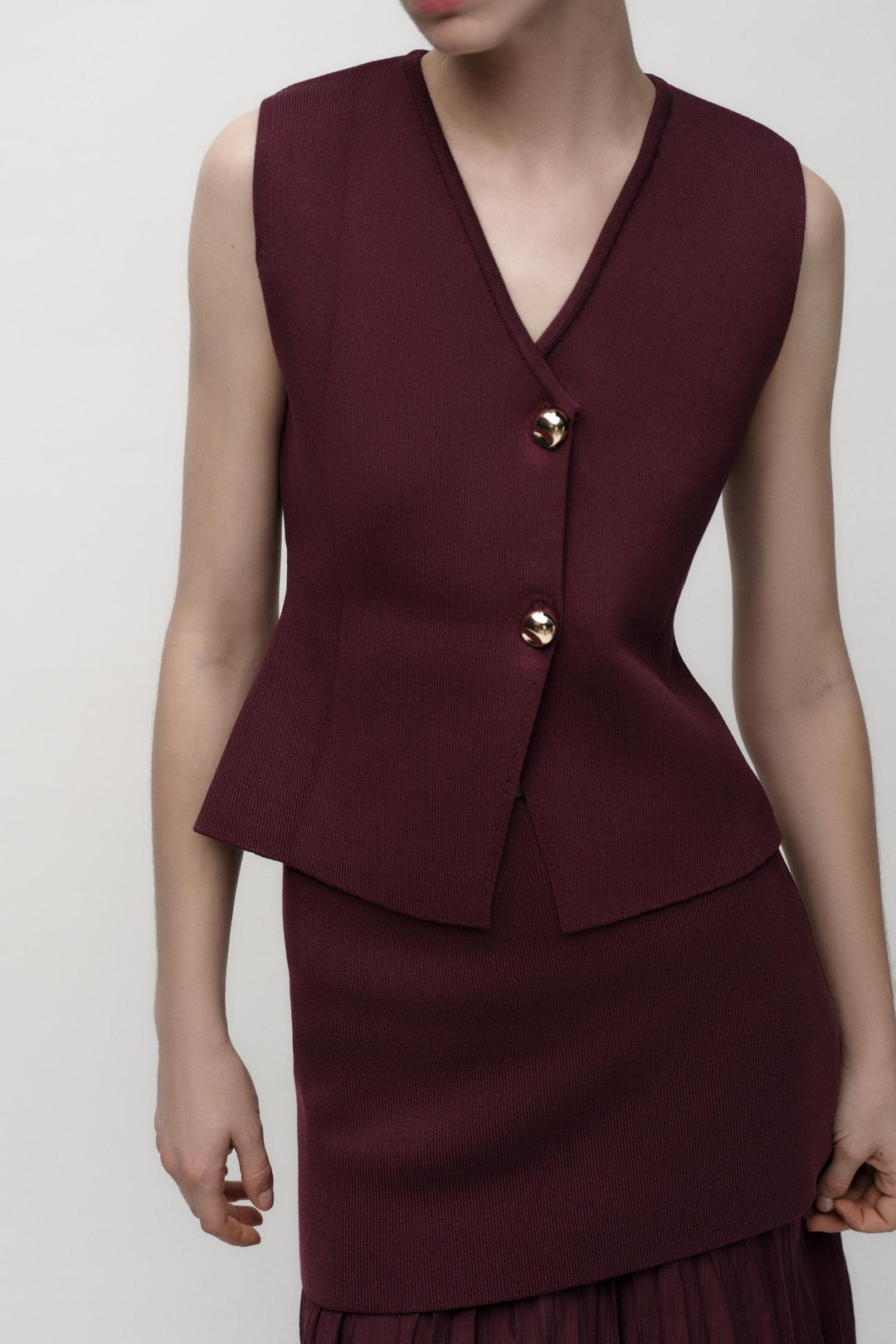 ZARA BUTTONED KNIT VEST