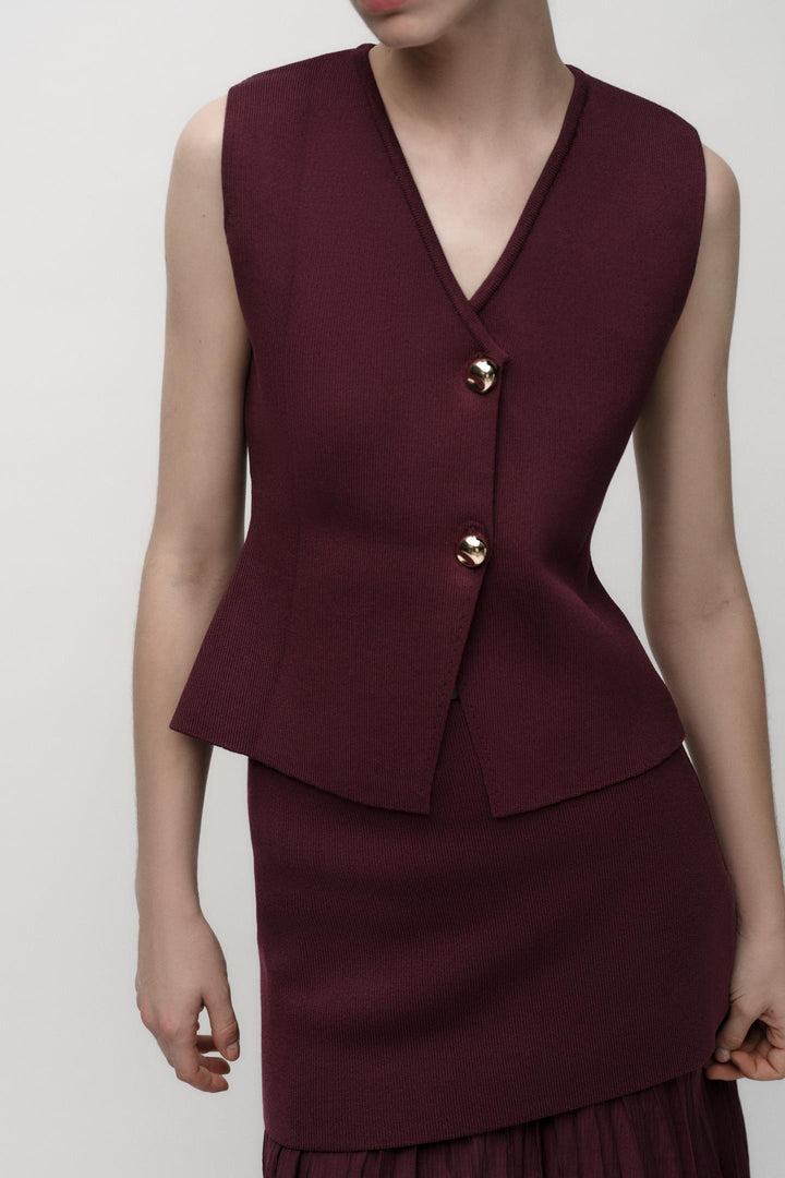 ZARA BUTTONED KNIT VEST