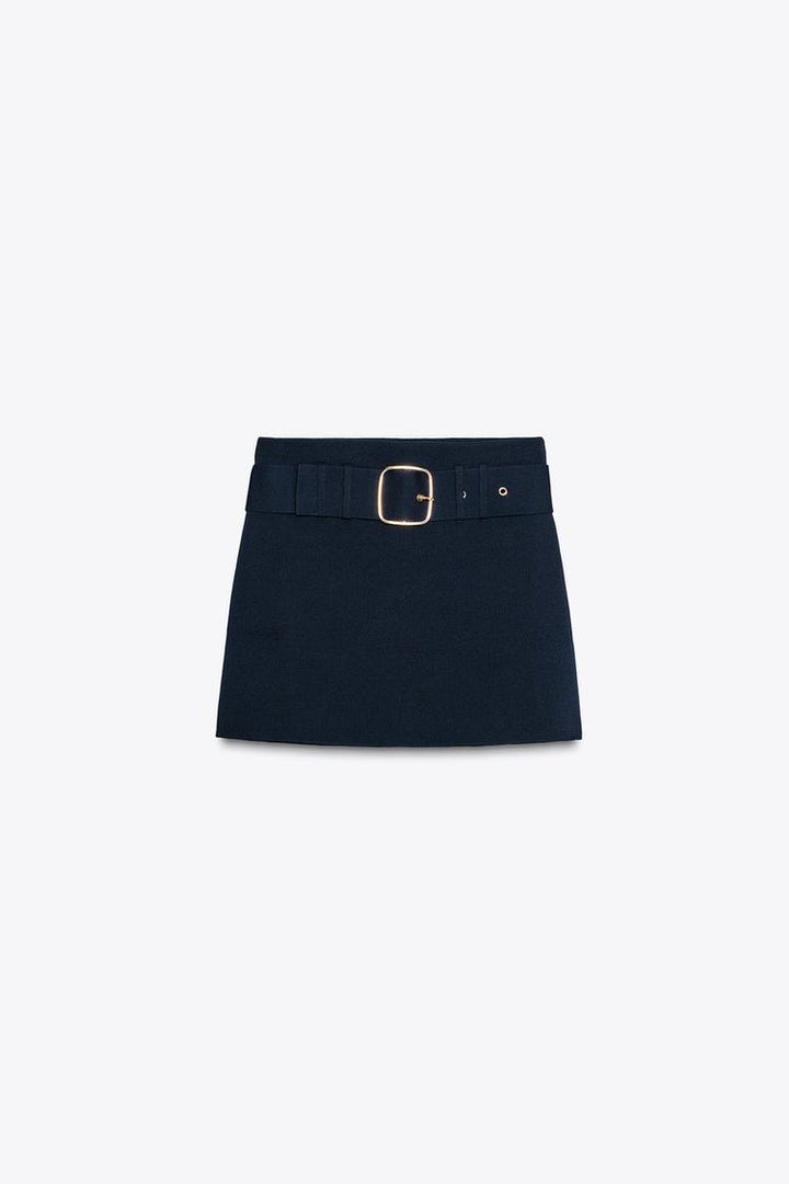 ZARA BELTED KNIT MINI SKIRT