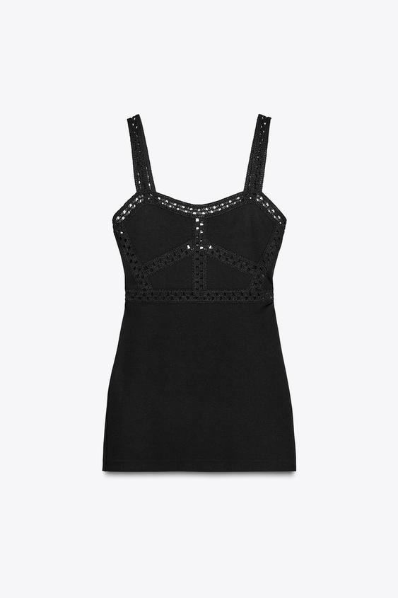ZARA INTERLOCK CROCHET DRESS