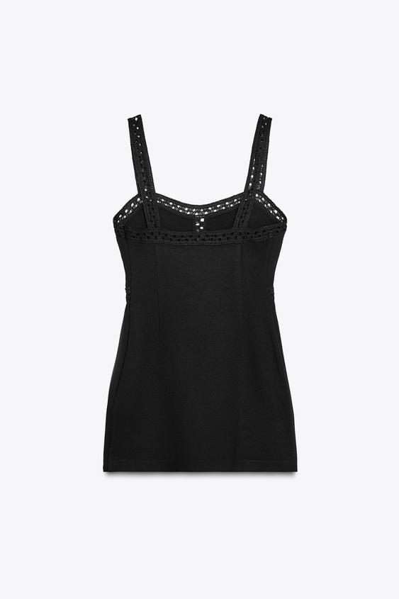 ZARA INTERLOCK CROCHET DRESS
