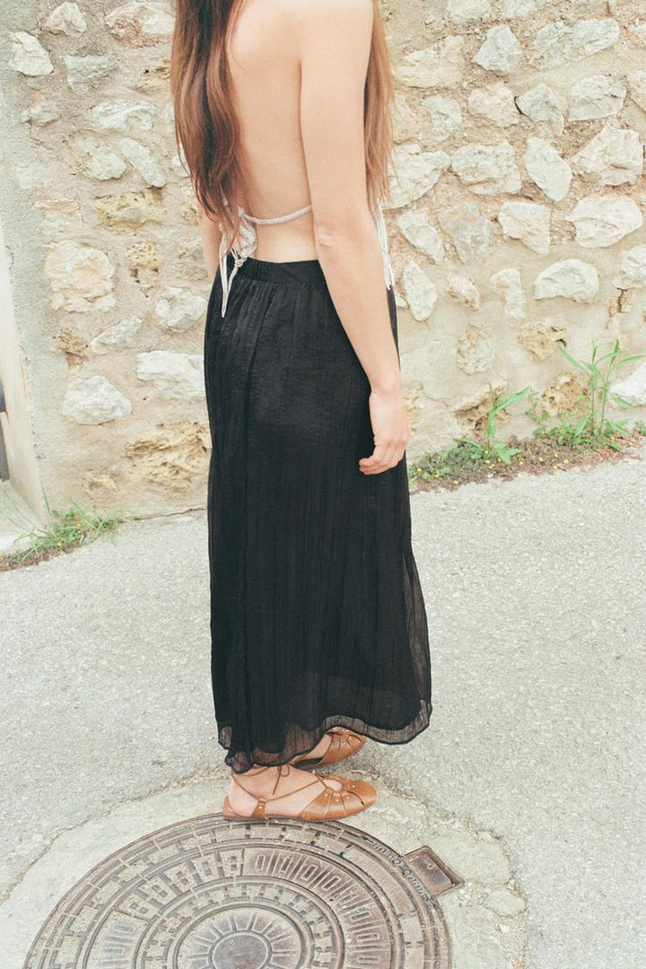 ZARA WRINKLED EFFECT MIDI SKIRT