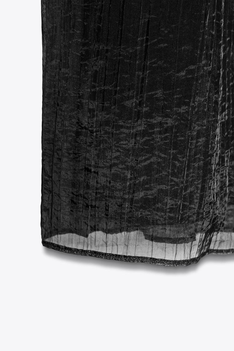 ZARA WRINKLED EFFECT MIDI SKIRT