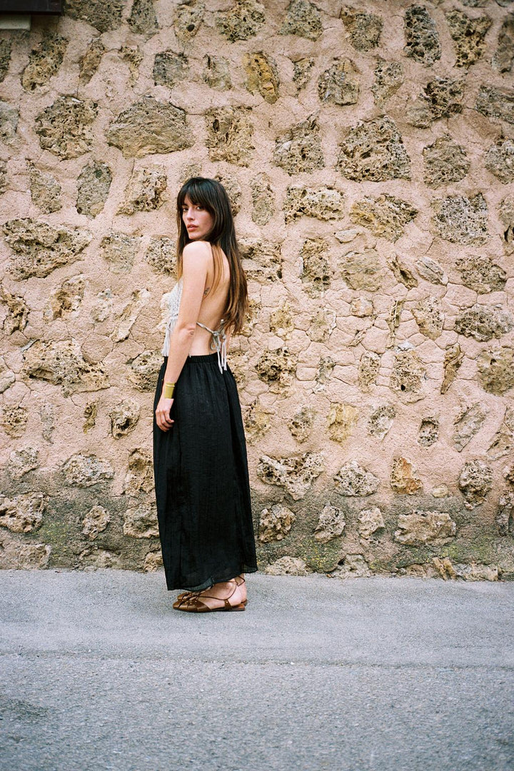 ZARA WRINKLED EFFECT MIDI SKIRT