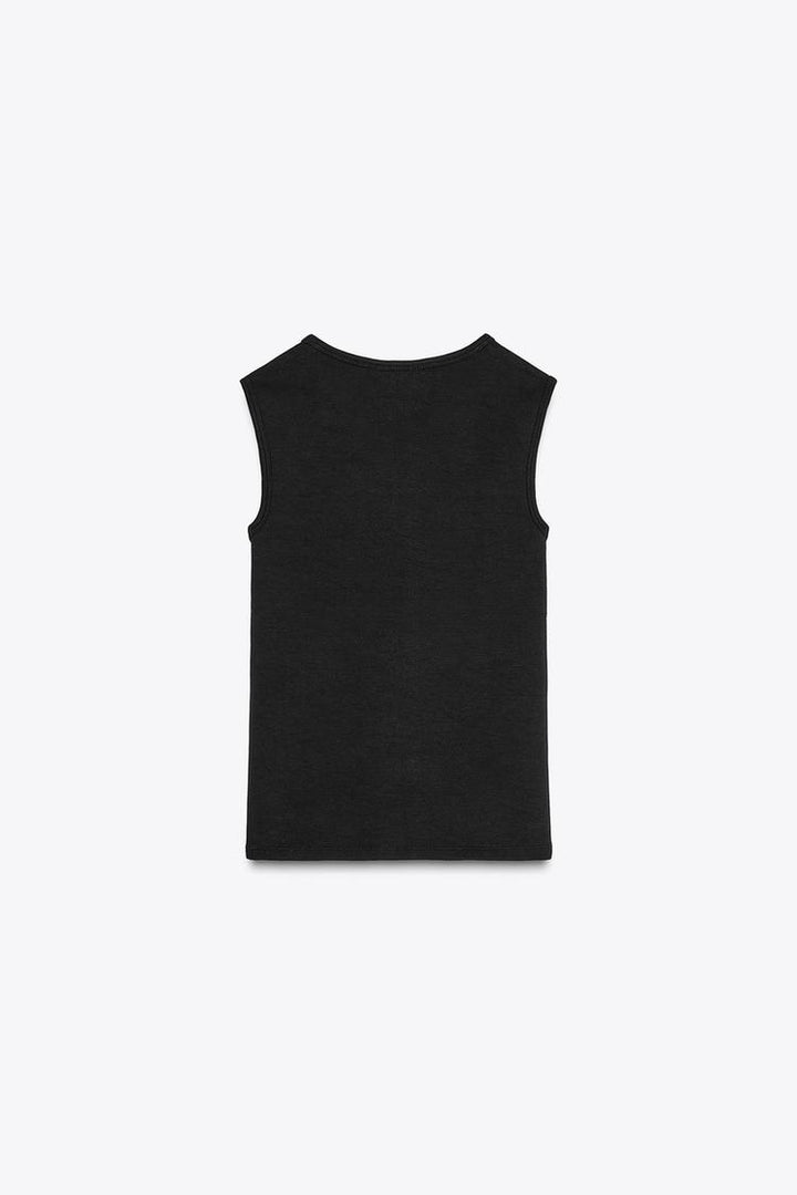 ZARA STRETCH RIBBED TOP