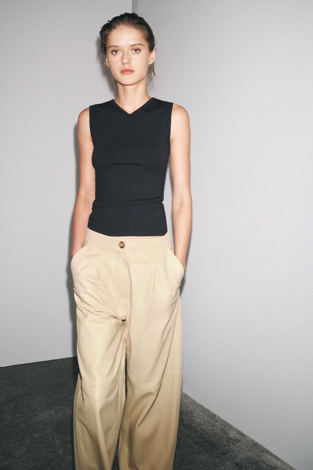ZARA STRETCH RIBBED TOP