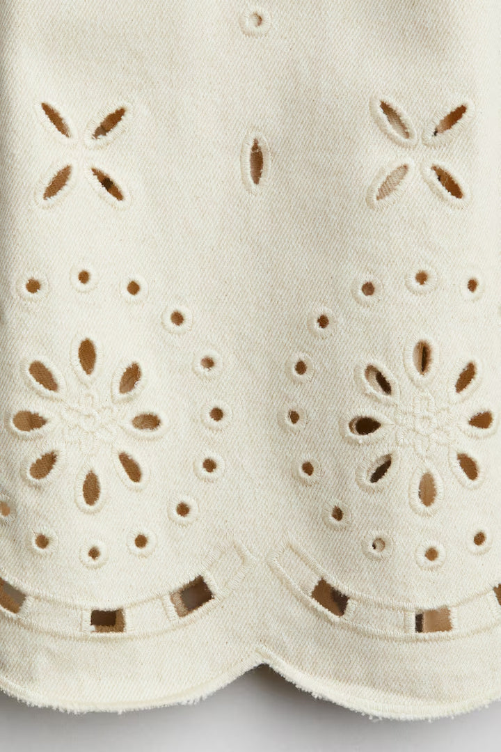 H&M Ankle Jeans with Eyelet Embroidery