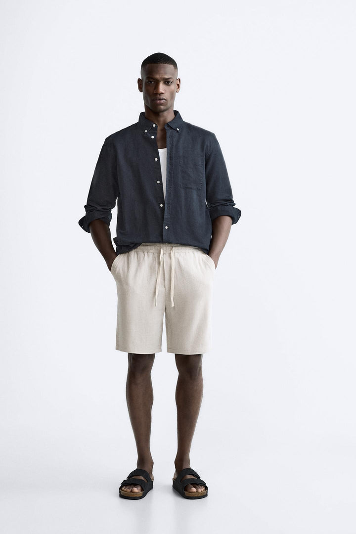 ZARA VISCOSE - LINEN SHORTS