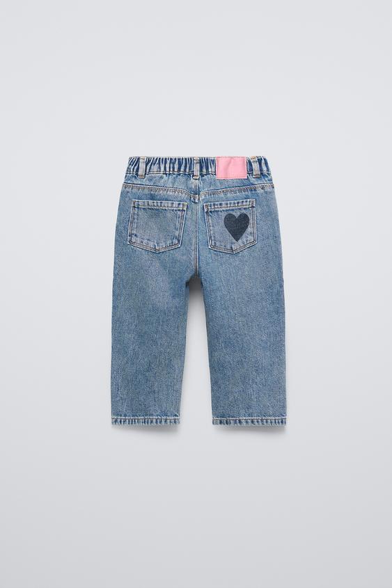 Zara HEART PRINT JEANS
