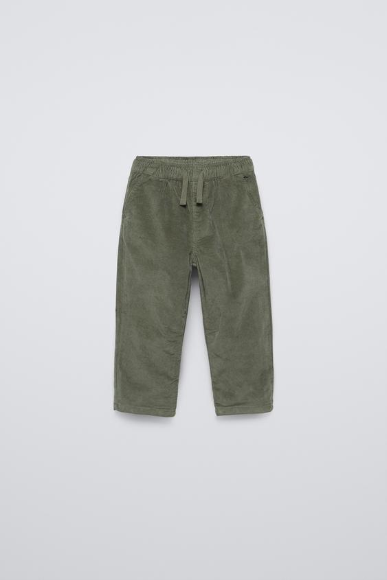 Zara LINED FINE WALE CORDUROY PANTS
