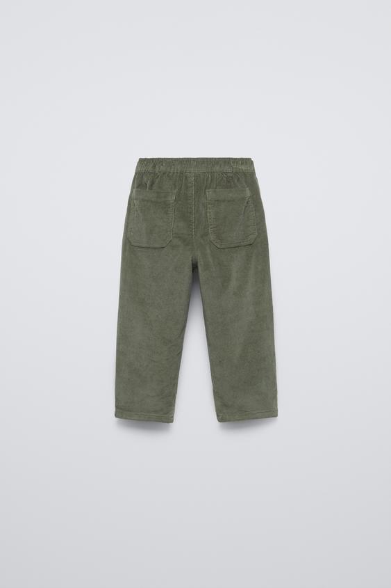 Zara LINED FINE WALE CORDUROY PANTS