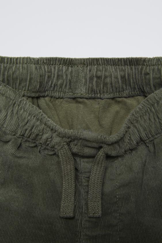Zara LINED FINE WALE CORDUROY PANTS