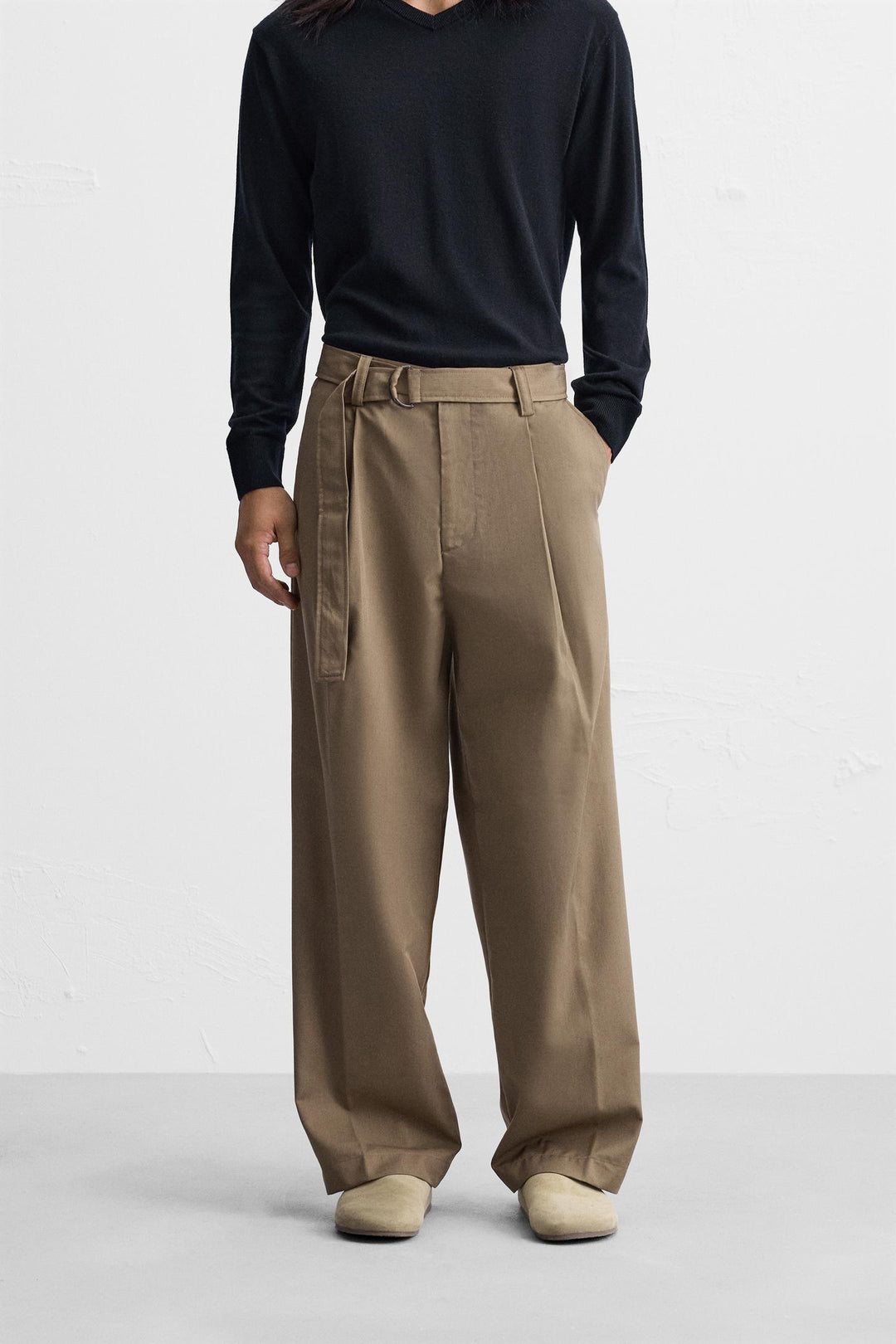 ZARA PLEATED PANTS WITH BELT