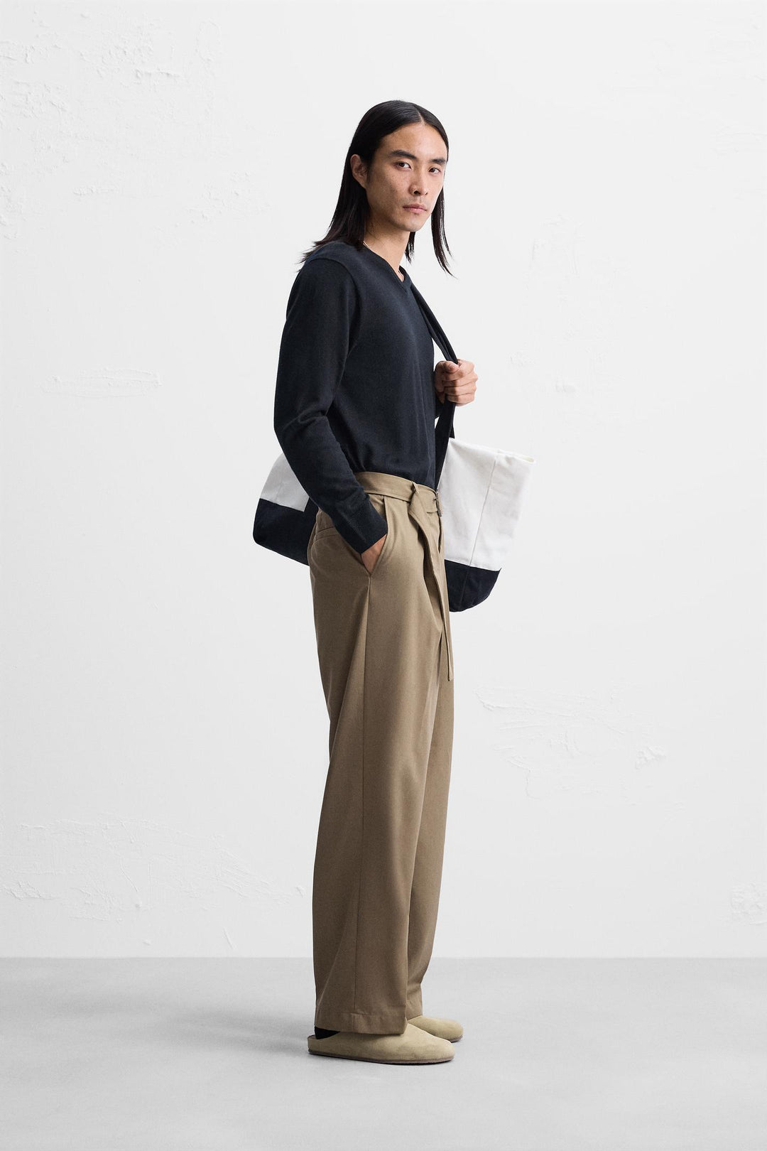 ZARA PLEATED PANTS WITH BELT