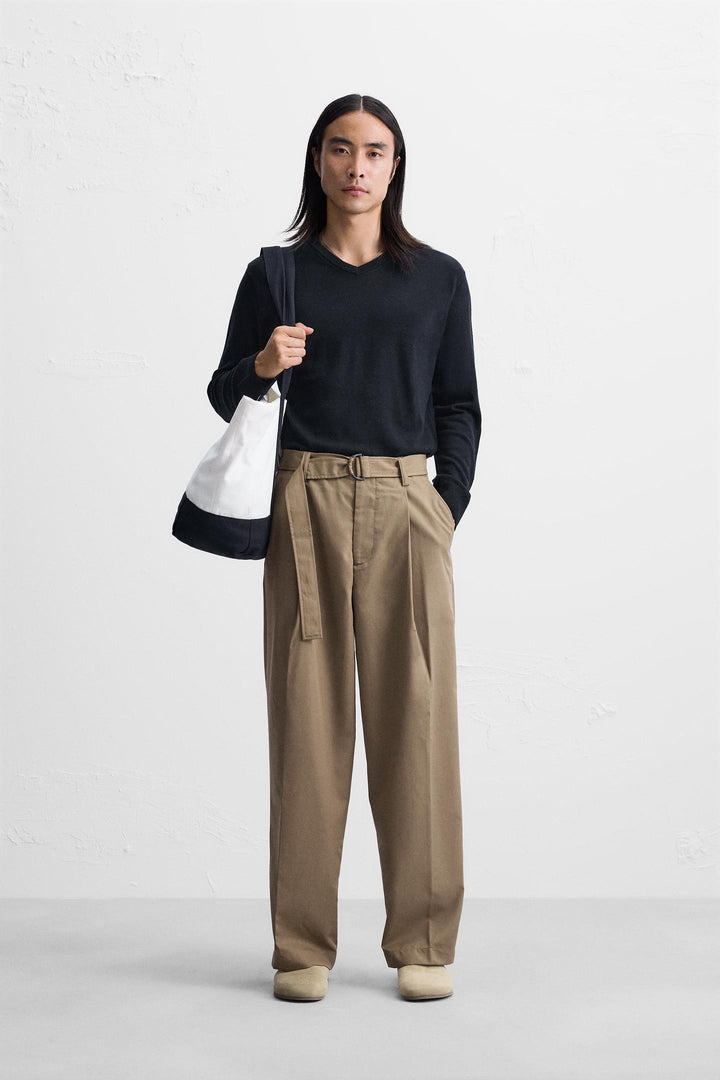 ZARA PLEATED PANTS WITH BELT