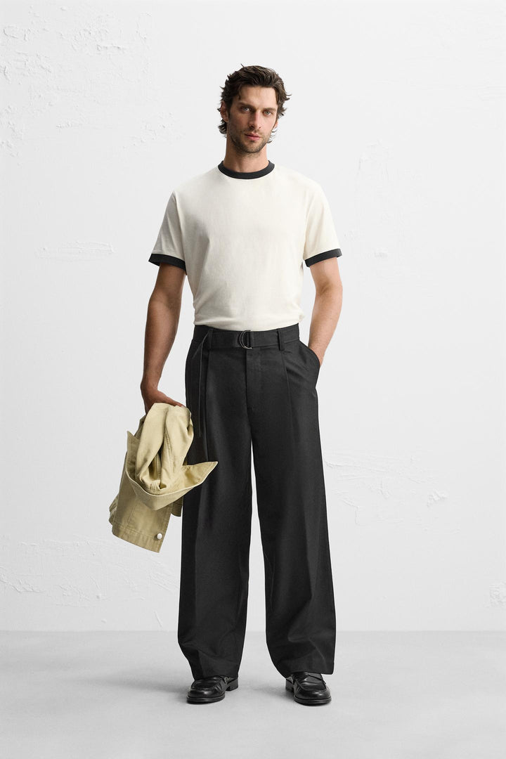 ZARA PLEATED PANTS WITH BELT