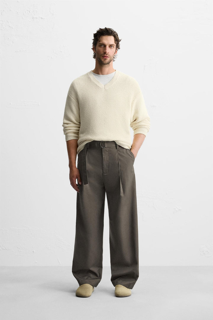 ZARA PLEATED PANTS WITH BELT