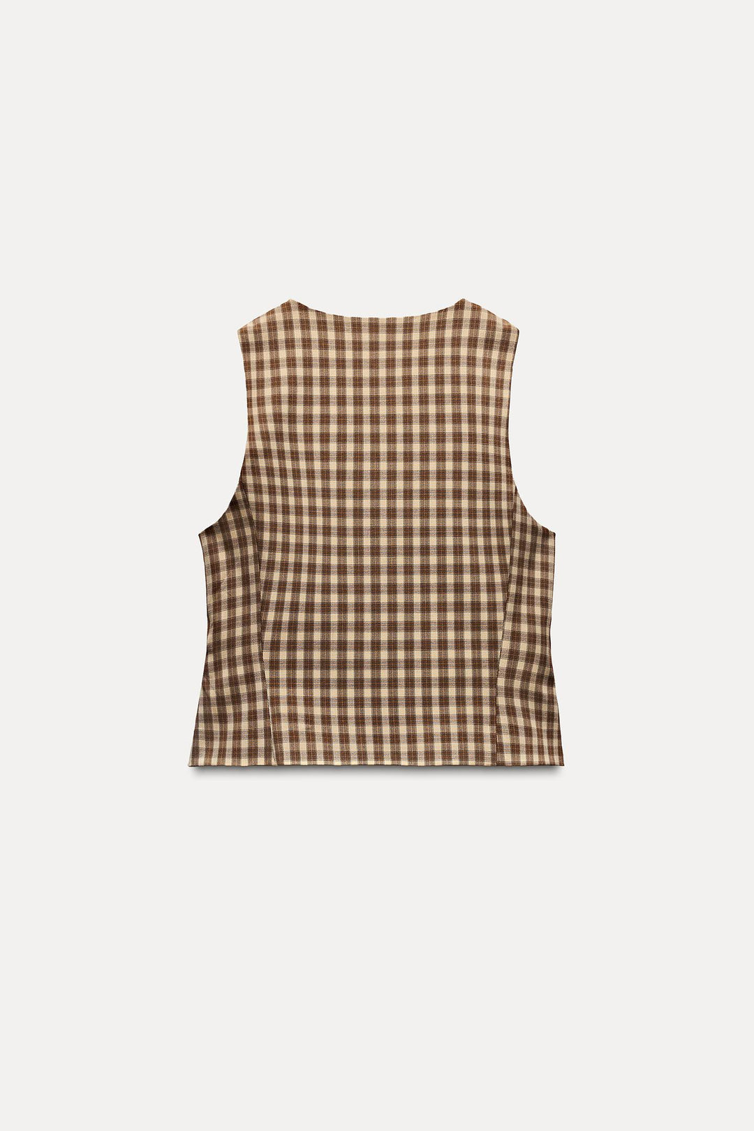 ZARA CHECKERED FITTED VEST TOP