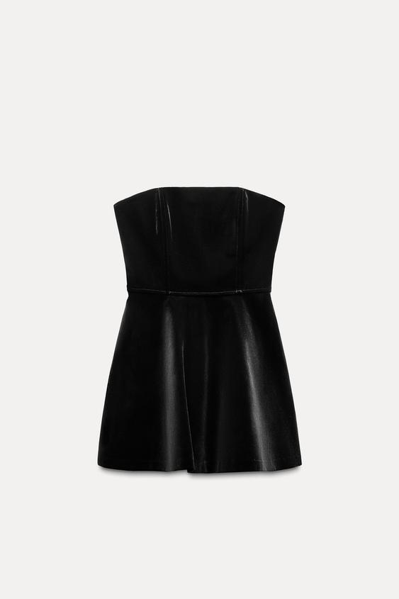 Zara VELVET JUMPSUIT DRESS