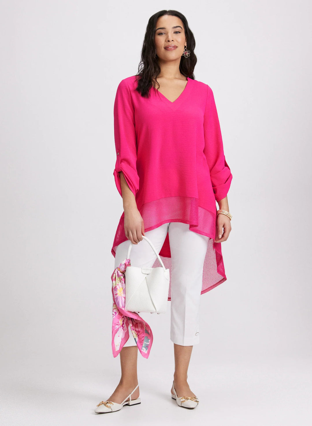 LAURA Asymmetric Mesh Hem Tunic