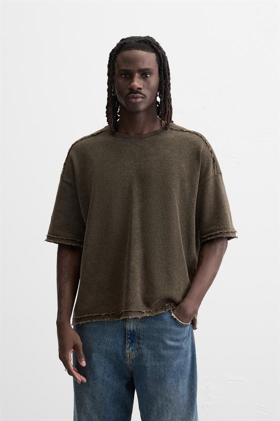 Zara WASHED KNIT T-SHIRT