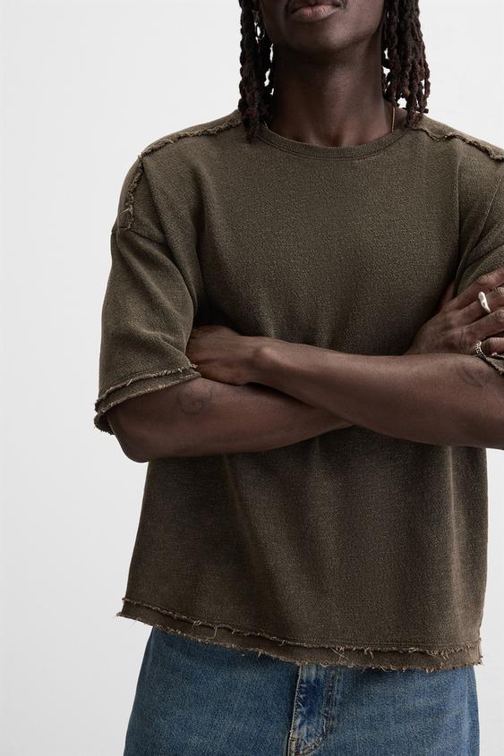 Zara WASHED KNIT T-SHIRT