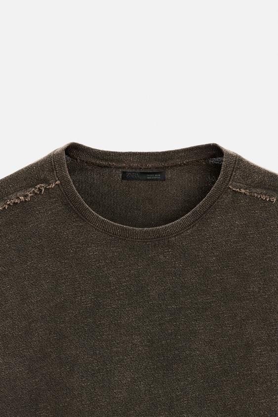 Zara WASHED KNIT T-SHIRT