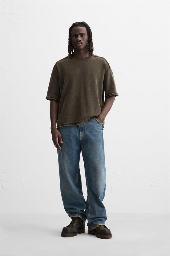 Zara WASHED KNIT T-SHIRT
