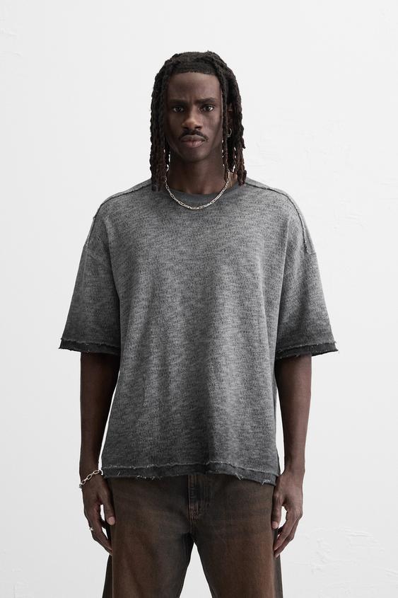 Zara WASHED KNIT T-SHIRT