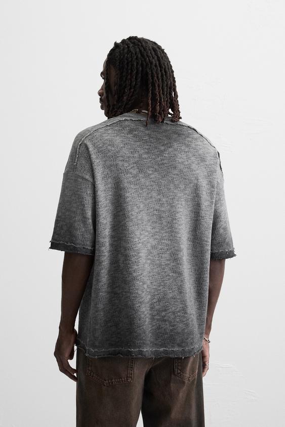 Zara WASHED KNIT T-SHIRT