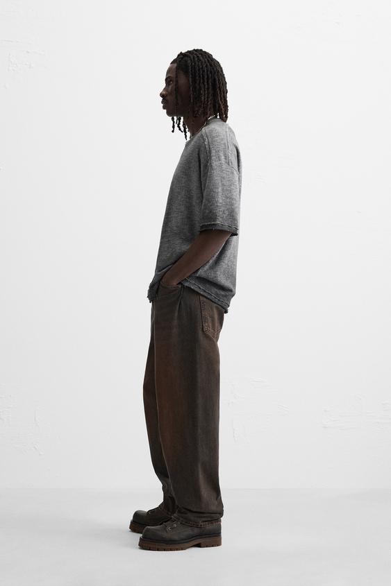 Zara WASHED KNIT T-SHIRT